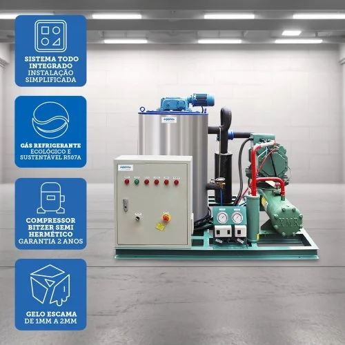 MÁQUINA DE GELO INDUSTRIAL ESCAMA IF50 – ATÉ 5.000 KG/DIA