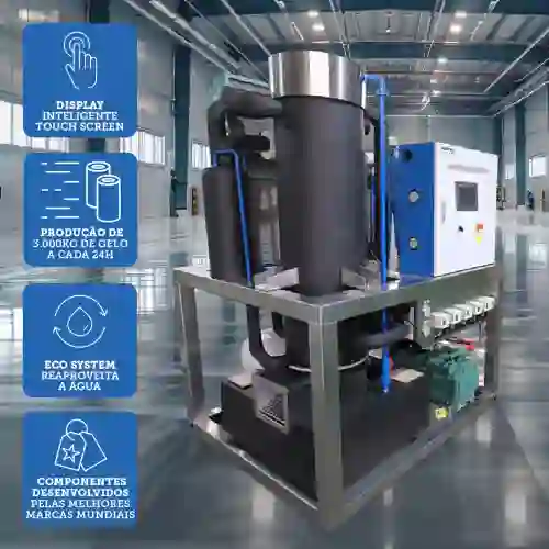 MÁQUINA DE GELO INDUSTRIAL TUBO IT30 – ATÉ 3.000 KG/DIA