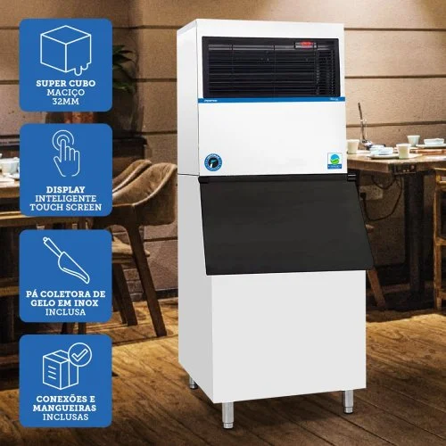 MÁQUINA DE GELO SUPER CUBO SQUARE SC 250 - ATÉ 220 KG/DIA