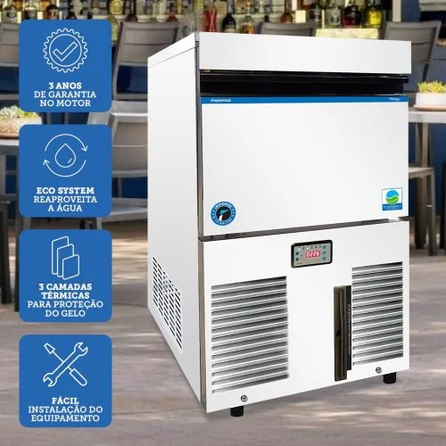 MÁQUINA DE GELO SUPER CUBO SQUARE SC 60 - ATÉ 60 KG/DIA