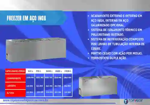FREEZER EM AÇO INOX